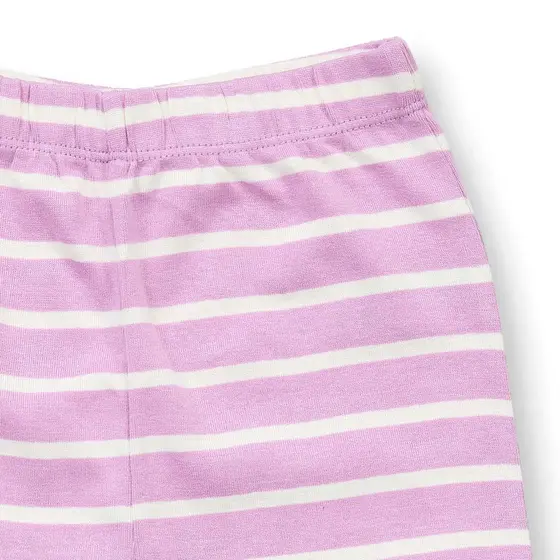 Sense Organics Pyjama Long John Flieder Weiß Geringelt