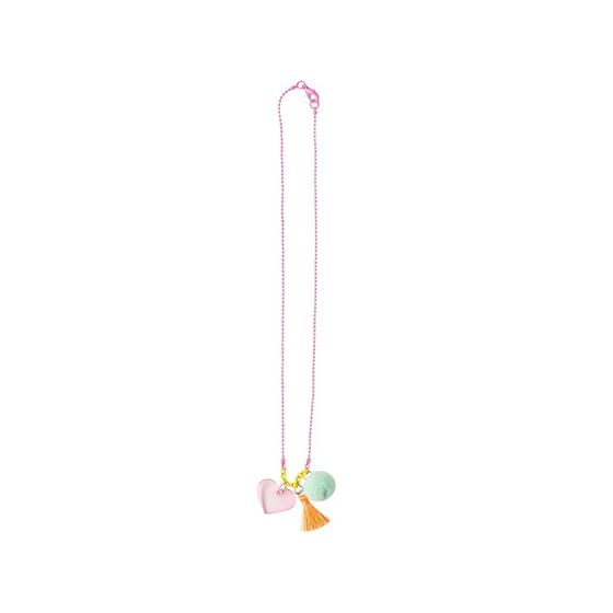 Kinderkette mit Herz-Anhänger und PomPom