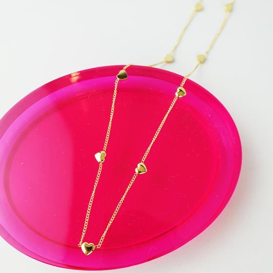 goldmarie Kette Taylor ALLOVER MINI HERZ - Stahl vergoldet