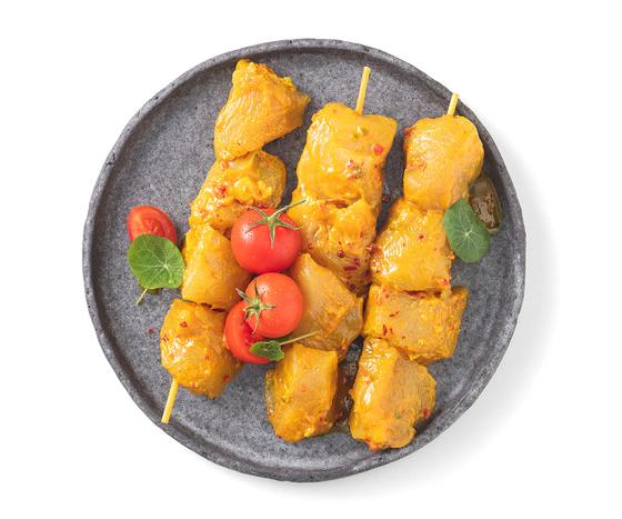 Bio Hähnchenbrustspieß mariniert Curry