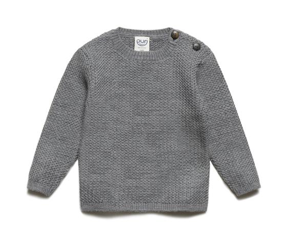 Puri Organic Pullover Struktur Graumelange