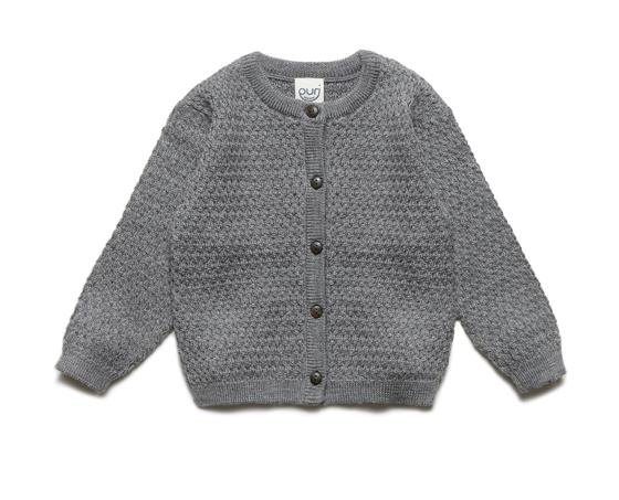 Puri Organic Cardigan Struktur Graumelange