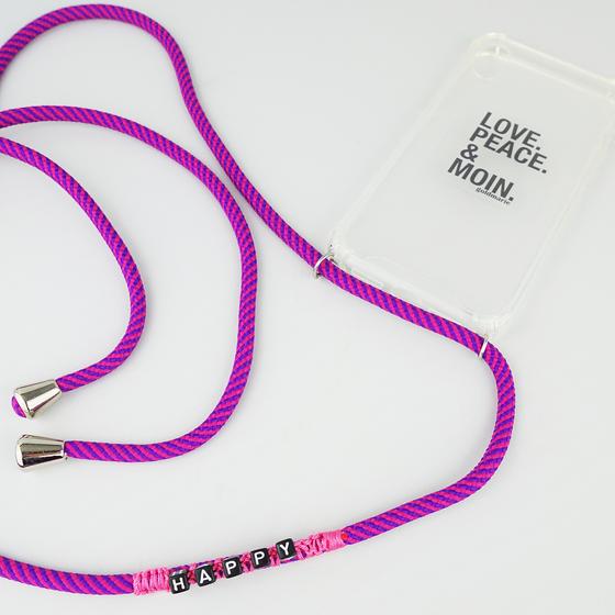 goldmarie Handykette HAPPY Nylon lila-pink