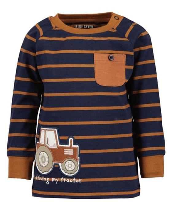 Raglanshirt "Driving my Tractor", reine Baumwolle, dunkelblau