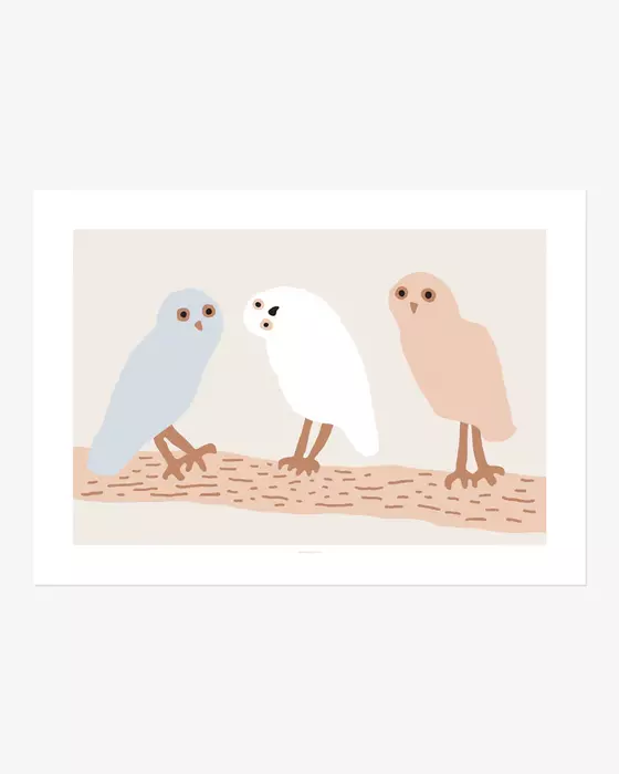 Warmgrey Tail Postkarte - Hello Owls
