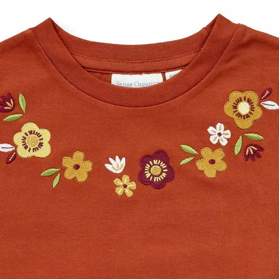 Sense Organics Langarmshirt Yoobi Flower Terracotta