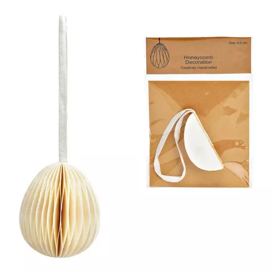 Osterei aus Papier Weiß Honey Comb