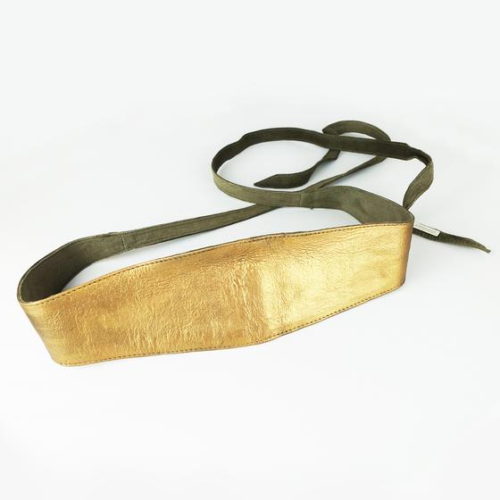 goldmarie Wickelgürtel - Painted Edition - Leder - vintage kupfer-metallic-dunkelgrün