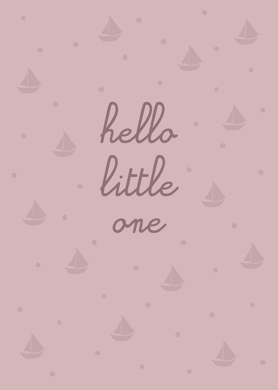 ava&yves Postkarte - Hello Little One Rosa
