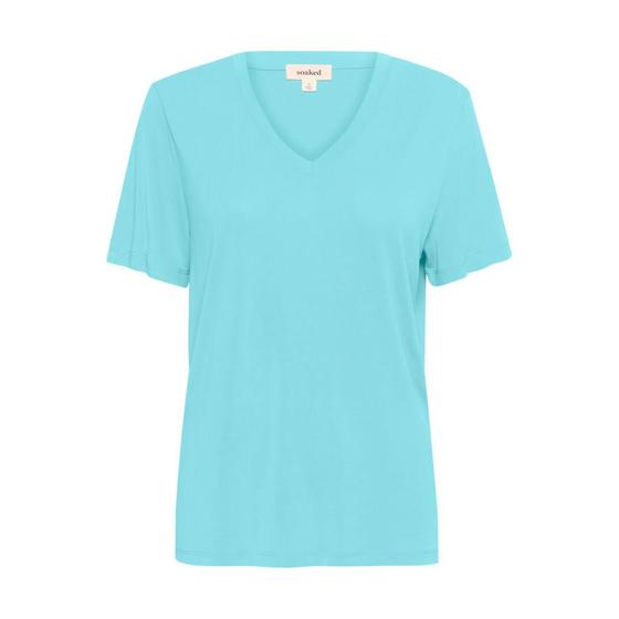 SOAKED IN LUXURY T-Shirt SLCOLUMBINE V-Ausschnitt 30406588 - aqua blau