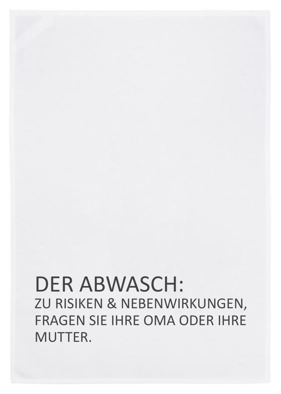17;30 made in Hamburg Geschirrtuch DER ABWASCH: Zu Risiken... weiß-grau 