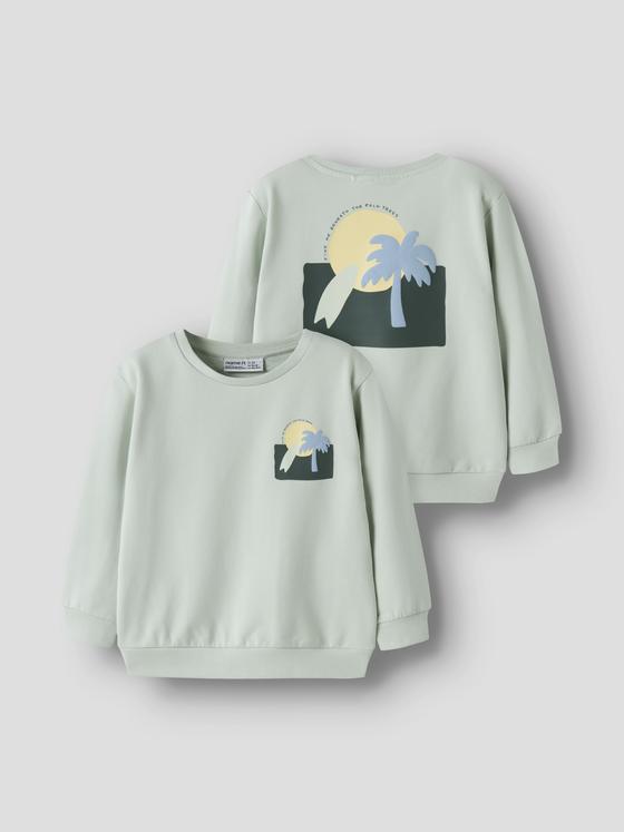 Name It Sweatshirt Palm Trees Pale Aqua
