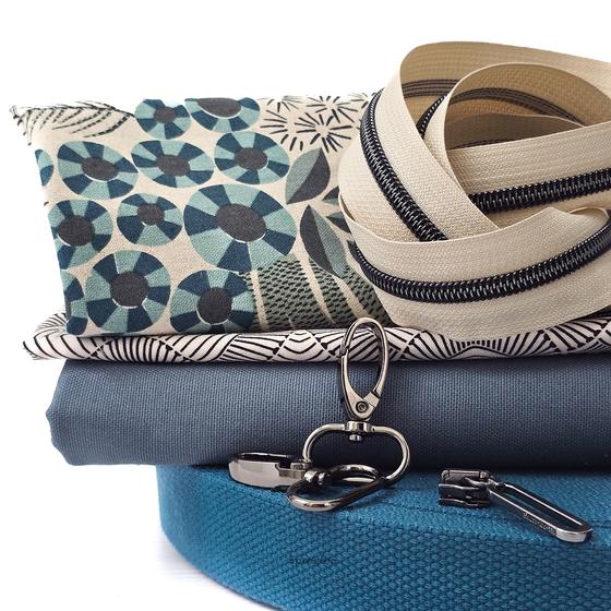 Bookhou Canvas Bloom in blautönen zum taschen nähen bei Spreefee