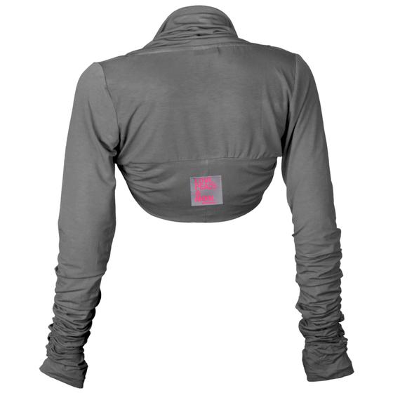 goldmarie Yoga Bolero Jacke Short LOVE PEACE MOIN grau