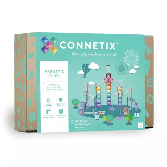 Connetix Magnetbausteine Kugelbahn Pastel Ball Run Pack - 106 Teile