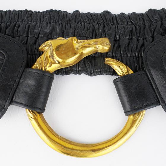 goldmarie Taillengürtel PFERD schwarz-brass