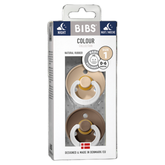 BIBS Colour 2er Pack Schnuller Night Vanilla/ Dark Oak