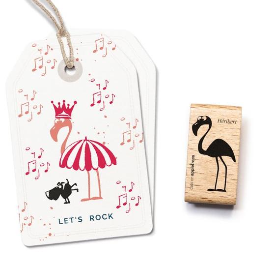 Cats on Appletrees Stempel Flamingo Heribert