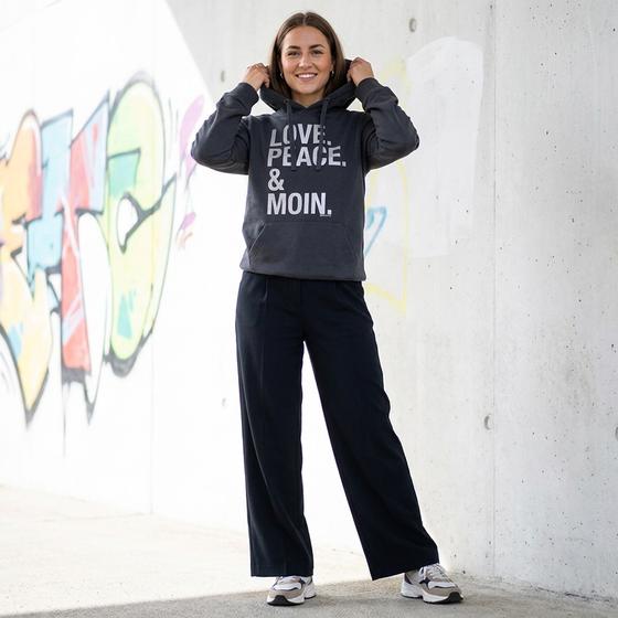 goldmarie LOVE PEACE MOIN Hoodie Gabi dunkelgrau-silber