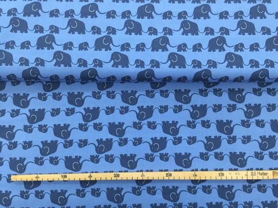 Baumwolle Junge Linie Elefant jeansblau