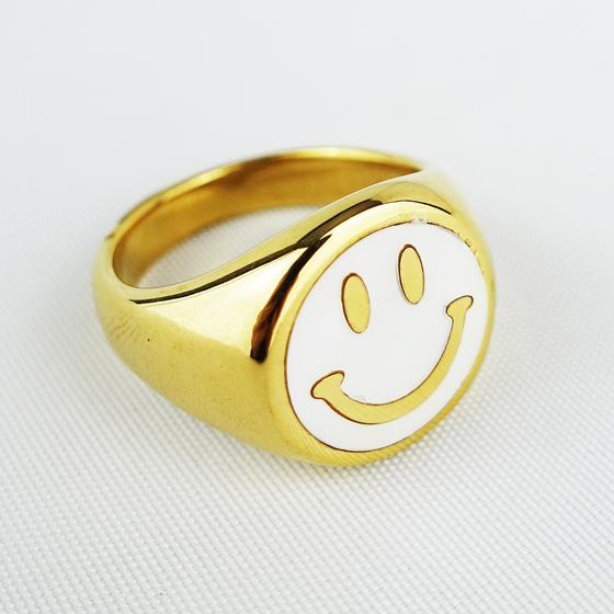 goldmarie Ring SMILE Stahl - vergoldet