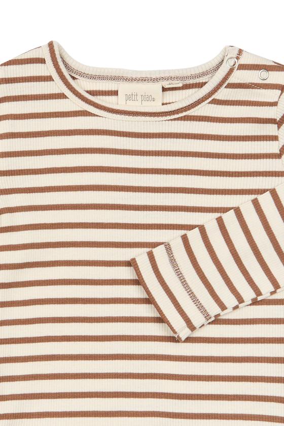 Petit Piao Langarmshirt Dusty Striped Rawhide 