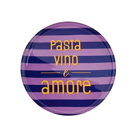 GIFTCOMPANY Deko Tablett PASTA VINO e AMORE Eisen - violett