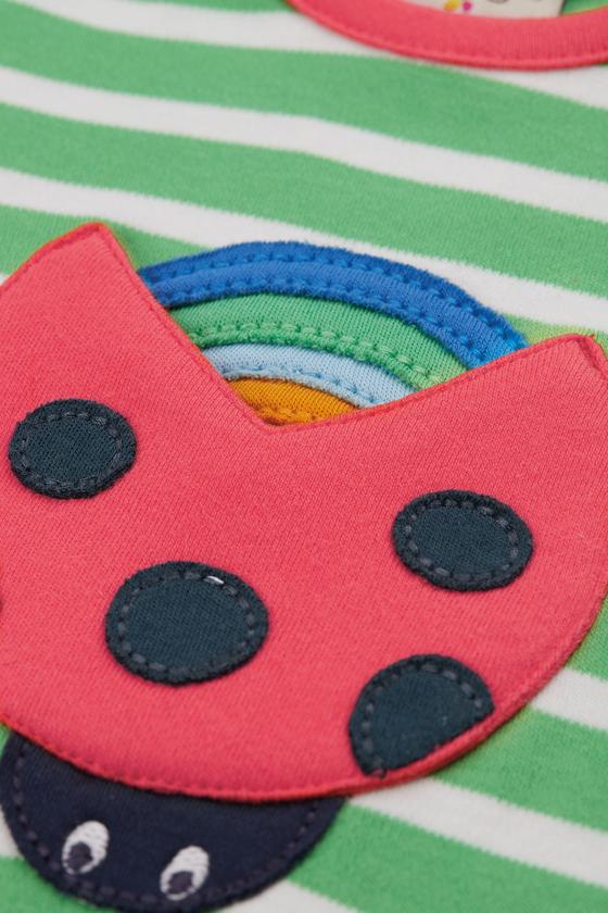 Frugi Langarmshirt Marienkäfer Fjord Green