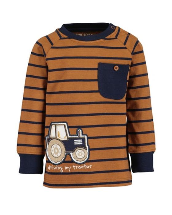 Raglanshirt "Driving my Tractor", reine Baumwolle, braun