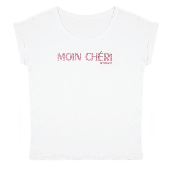 goldmarie MOIN CHÉRI T-Shirt - weiß-rose mit Glitzer