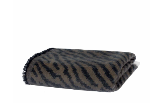Decke | Zierdecke / Plaid Rox - sand/schwarz