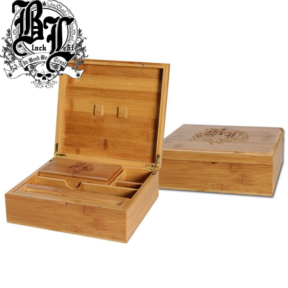 Holzbox, Black Leaf®, Stoner Box, Skull, offen