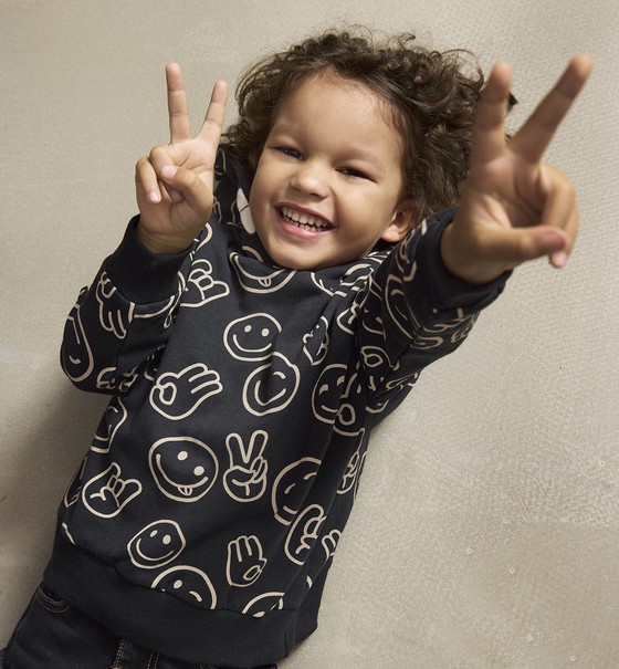 Hoodie "Smiley", Biobaumwolle, GOTS-zertifiziert