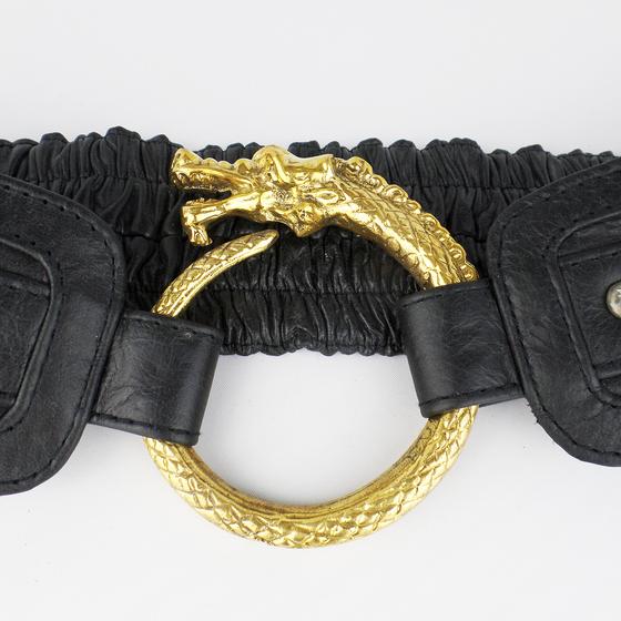 goldmarie Taillengürtel DRACHE schwarz-brass