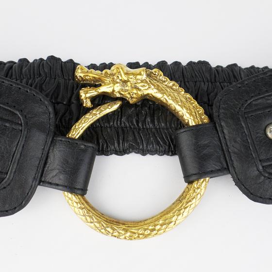 goldmarie Taillengürtel DRACHE schwarz-brass
