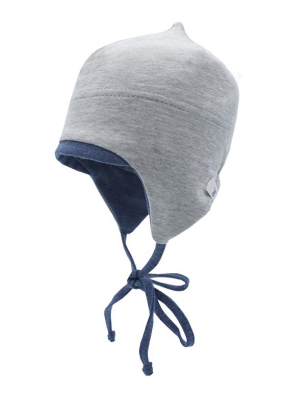 Babymütze mit kleiner Spitze, Biobaumwolle, GOTS-zertifiziert, blau
