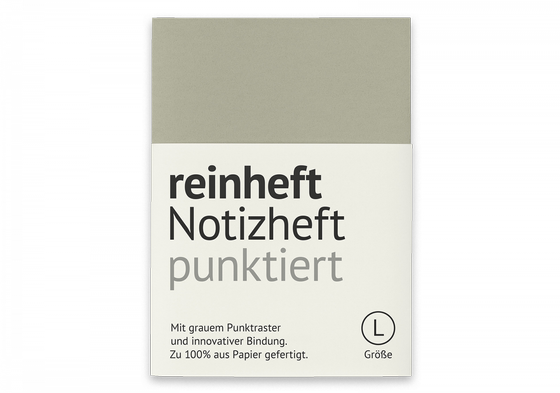 reinheft L - punktiert Notizheft, grau