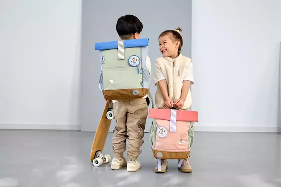 Lässig Kindergartenrucksack Rolltop - Sunny Explorer Rosa Pink