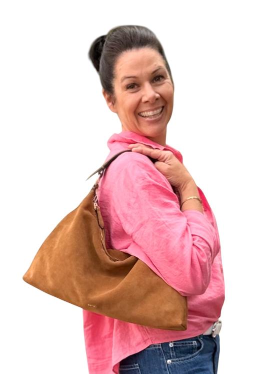 abro ALL IN ONE Hobo bag small, cuoio