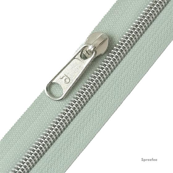 Endlos Reißverschluss mint silber metallisiert für Taschen nähen Made in Germany