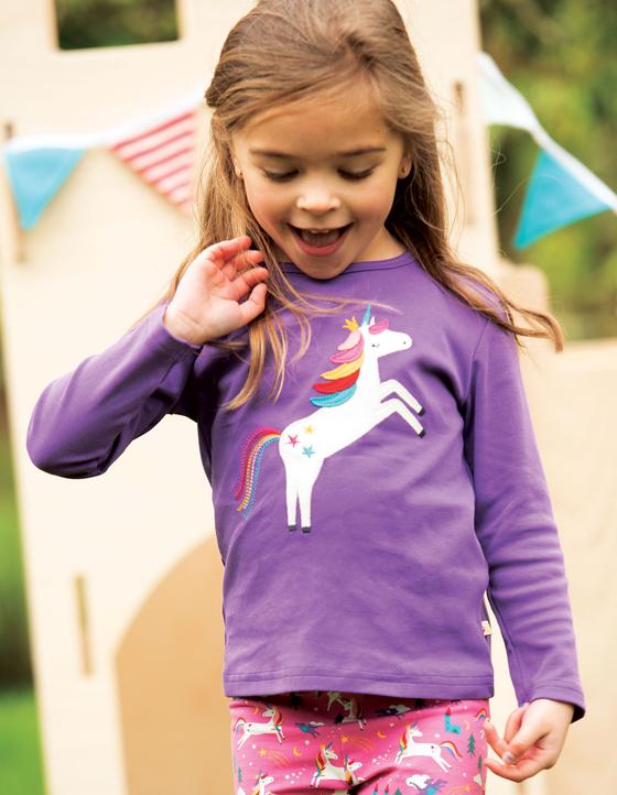 Langarmshirt "Unicorn", Biobaumwolle, lila
