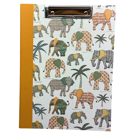 Klemmbrett - Elefanten, Italienisches Buntpapier