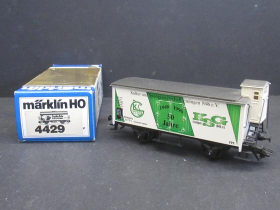 Märklin 4429 Gedeckter Güterwagen mit Bremserhaus Kultur und Sportgemeinschaft Esslingen DB weiß Spur H0 AC OVP
