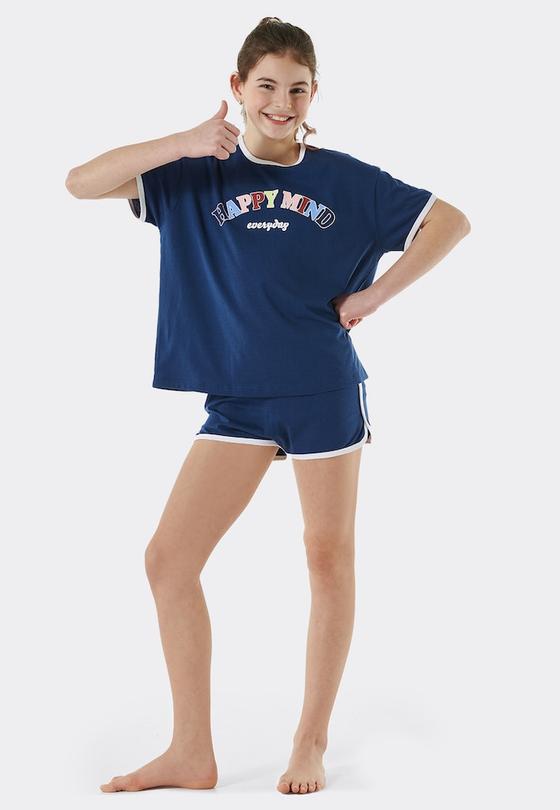 Shorty "Happy Mind", Biobaumwolle, blau
