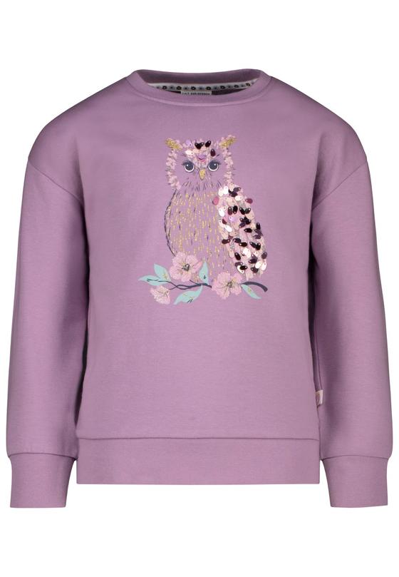 Sweatshirt "Owl", angeraut, Baumwolle, light purple