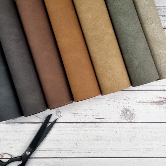 Kunstleder / Taschenleder Vintage Optik -  taupe graubraun  - 1 Stück