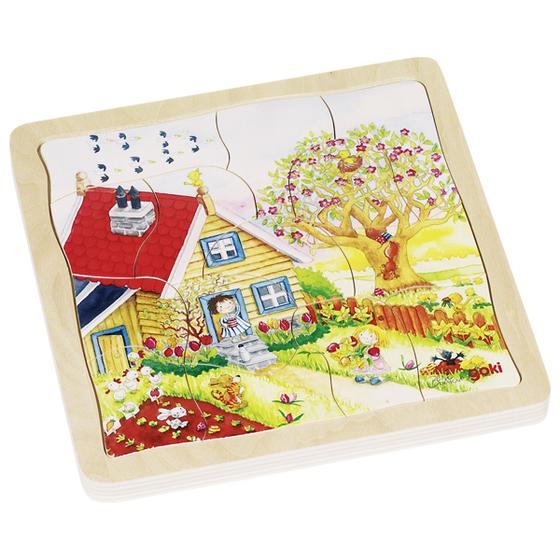 Goki 4 Schichten Puzzle Jahreszeiten 44 Teile