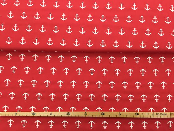 Baumwolle Anker groß rot
