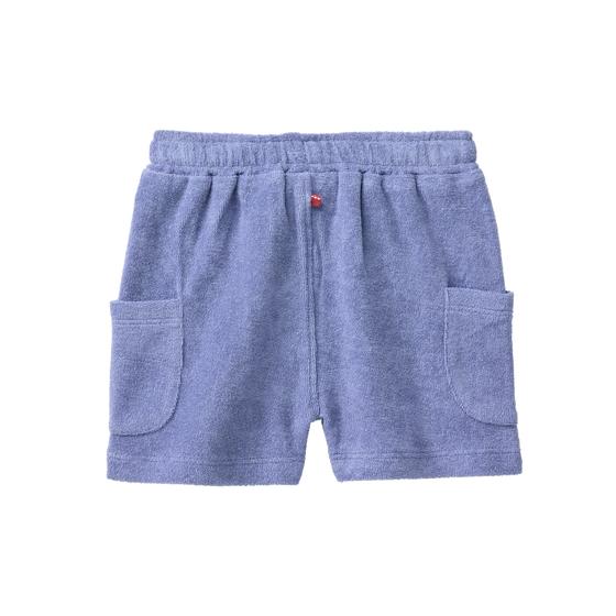 People wear Organic Frottee Shorts Taubenblau