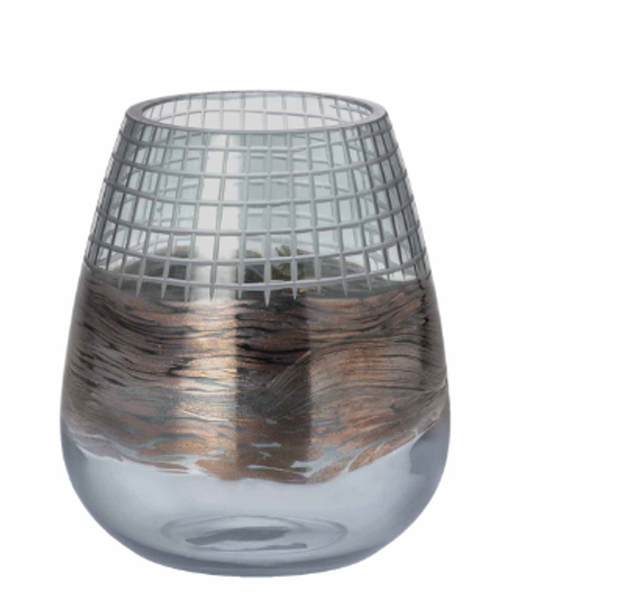 Kerzenhalter | Windlicht / Teelichthalter Fin - smoke / S